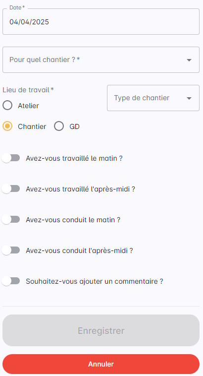 Comment remplir mon carnet - Formulaire de création d'une entrée carnet