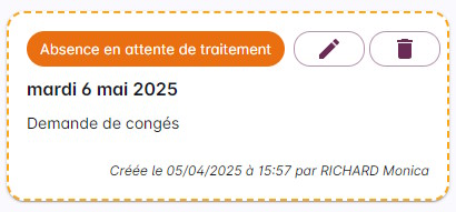 Comment saisir une absence - Vérification de la saisie