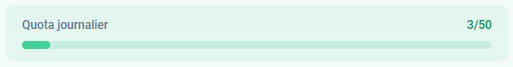 Ernest Sourcing - Affichage du quota journalier