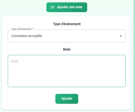 Ernest Sourcing - Saisie d'une nouvelle note