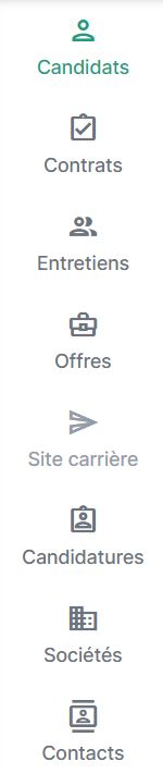 Menu de navigation entre les modules