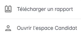 Menu d'actions sur un espace fermé (ouvrir l'espace Candidat)
