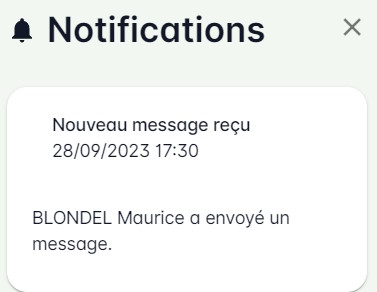 Notification d'arrivée d'un nouveau message
