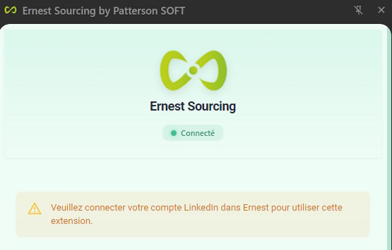 Message d'avertissement LinkedIn non connecté