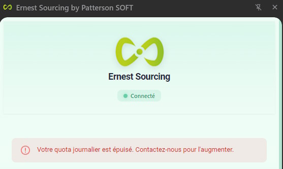 Message d'erreur quota épuisé