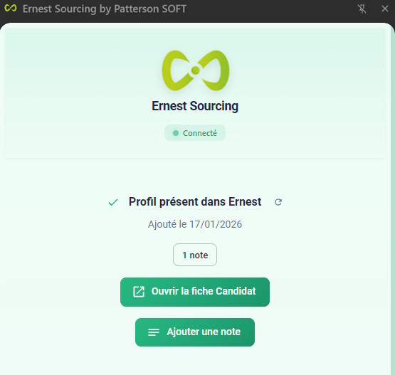 Vue d'un profil existant