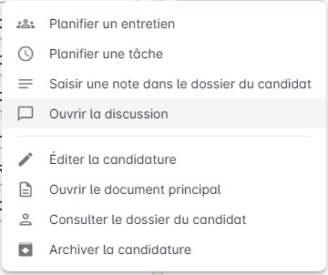 Accès depuis le menu contextuel d'une carte Kanban