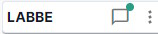 Bouton rapide sur une carte Kanban avec badge vert de messages non lus