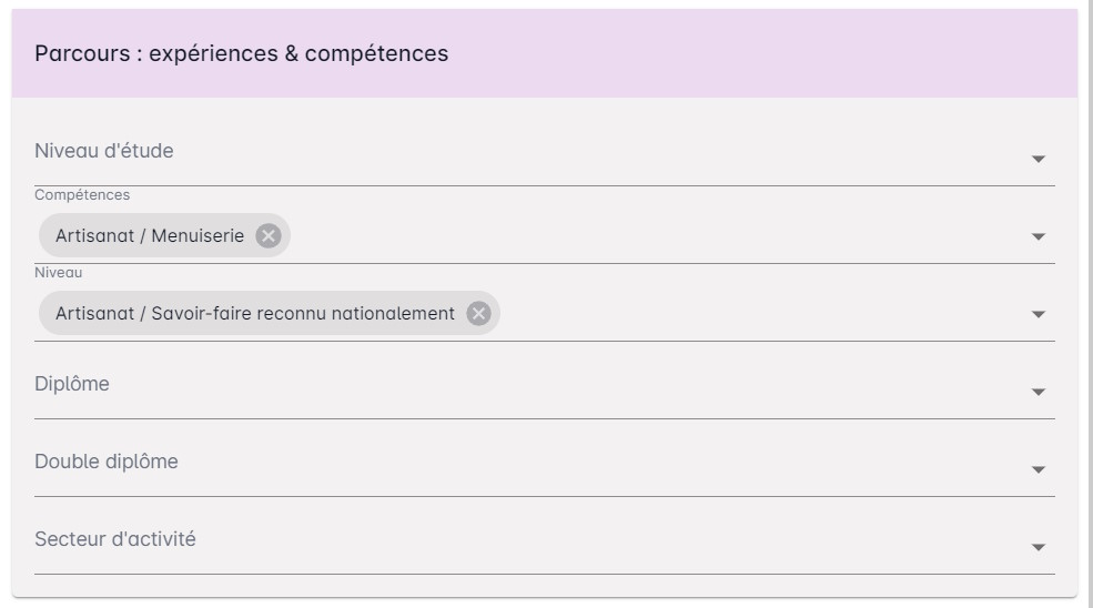 Recherche avancée par compétence