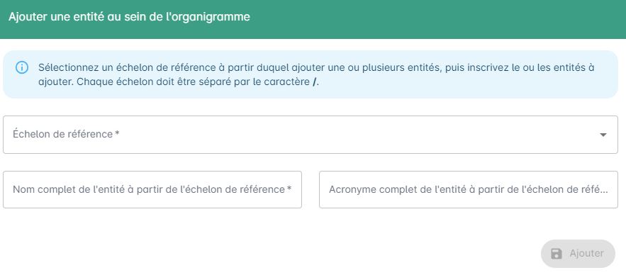 Formulaire de création d'une équipe