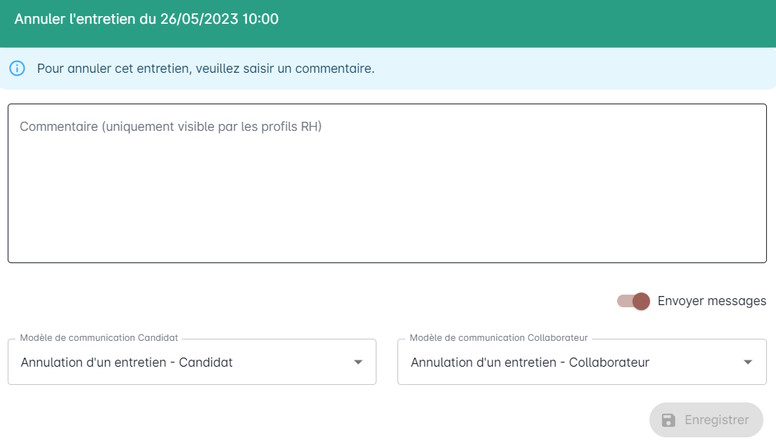 Annulation d'un entretien