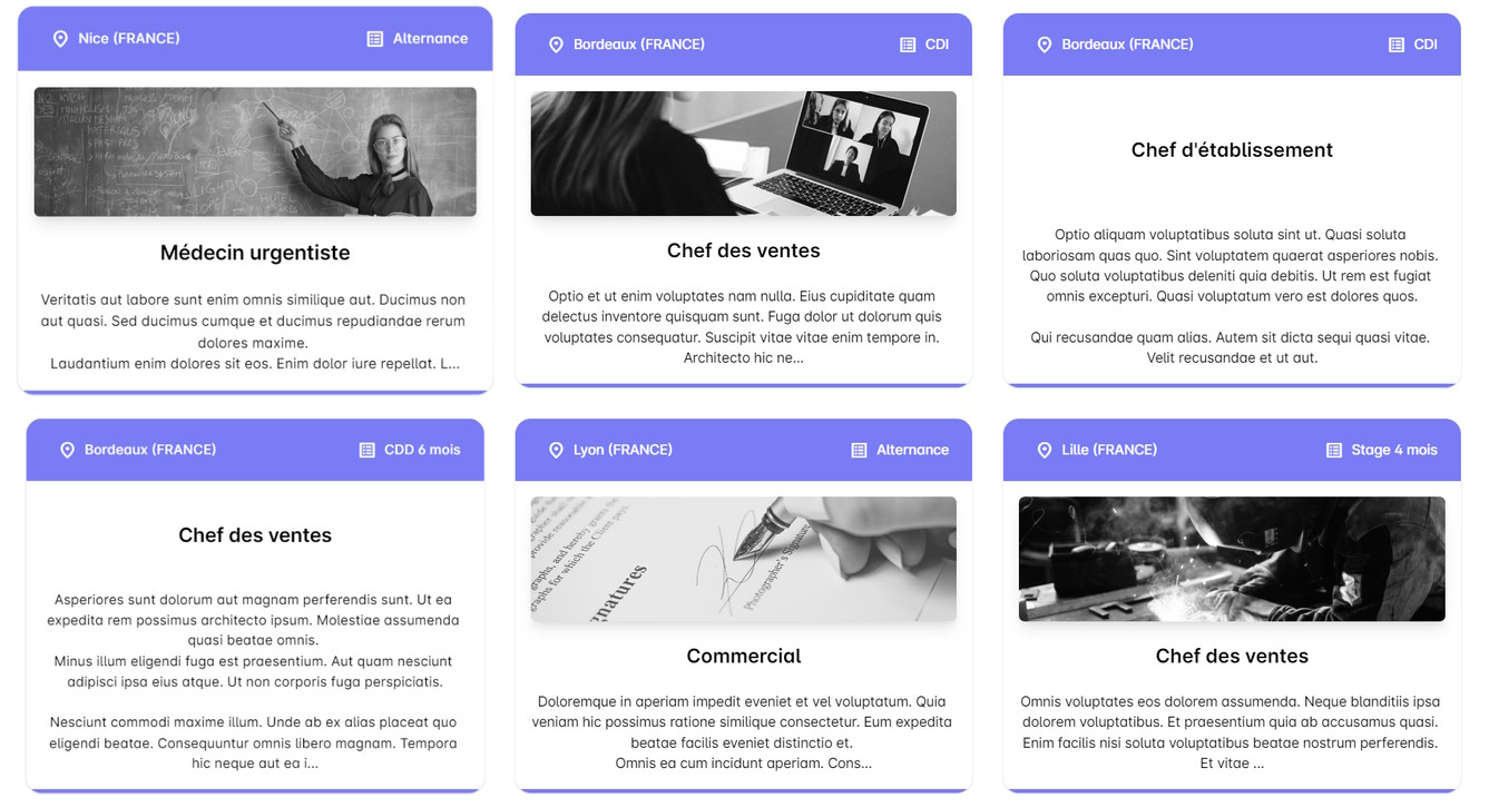 Liste des offres d'emploi