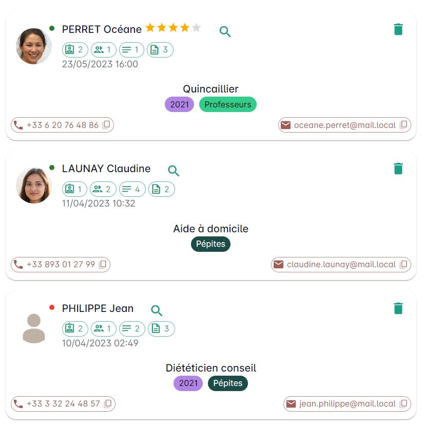 Vue Tablette et Mobile