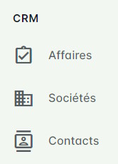 Section CRM du menu