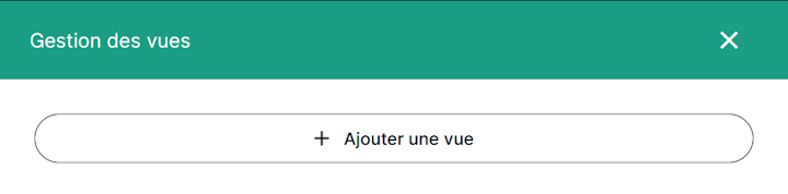 Panneau latéral de gestion des vues