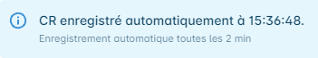 Message d'enregistrement automatique du compte-rendu
