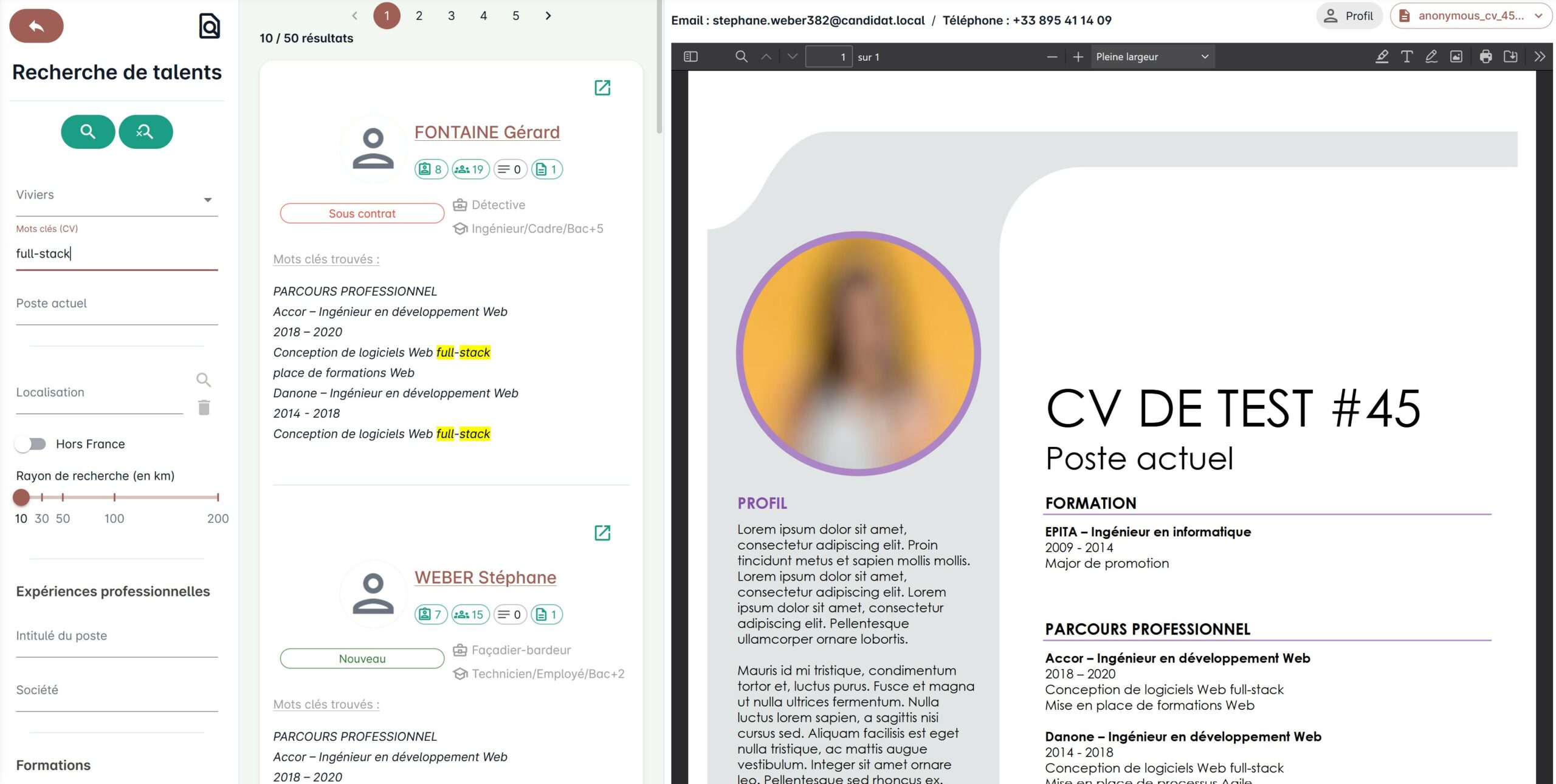 Recherche de talents